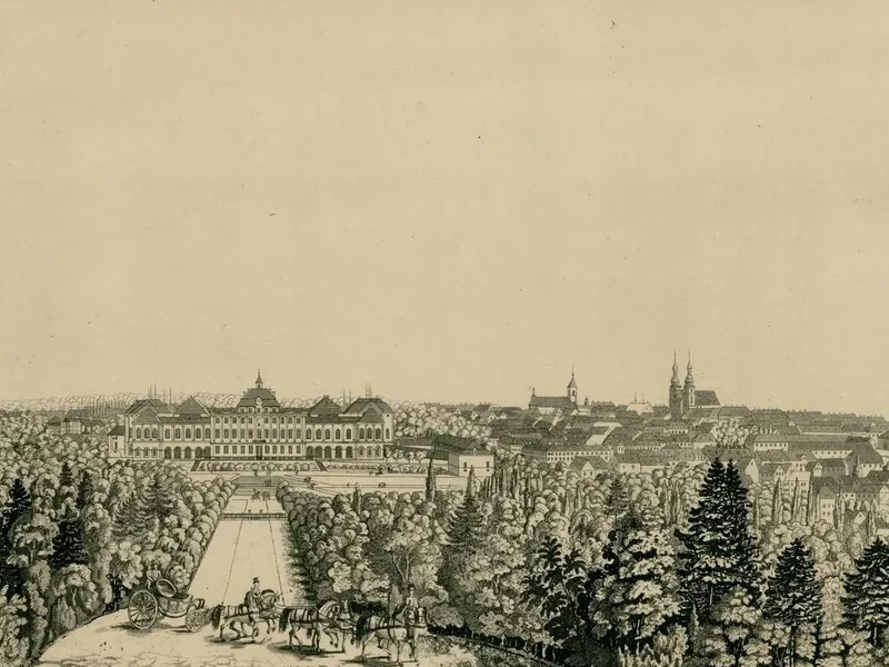 1793-Christian von Martens - Palazzo di Ludwigsburg e città visti da nord